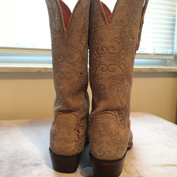 Lucchese Stone Python snake sparkle shine boot - Picture 3 of 8